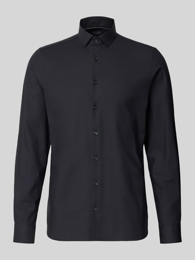 Produktfoto, Slim Fit Businesshemd aus Baumwoll-Mix von OLYMP Level Five, Optik: Unifarben, Kentkragen, durchgehende Knopfleiste, Sportmanschette, feines Twillgewebe, schnell trocknend, atmungsaktiv.