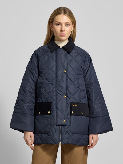 Barbour Kurtka pikowana o kroju regular fit z sztruksowymi detalami model 'ALDBURGH' Granatowy 4