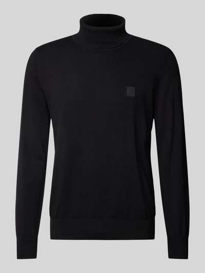 BOSS Orange Rollkragenpullover mit Label-Detail Modell 'Akiro' Black 1