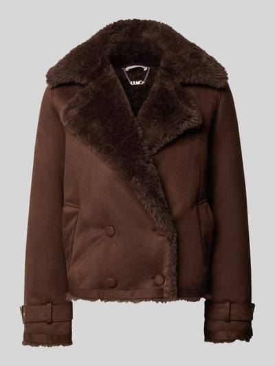 Liu Jo White Kurtka z kołnierzem z połami i patkami na rękawach Czekoladowy 2