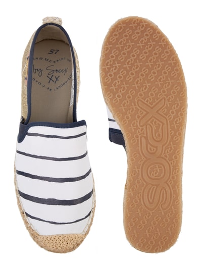 Soccx Espadrilles mit Streifenmuster und Glitter-Effekt Weiss 4