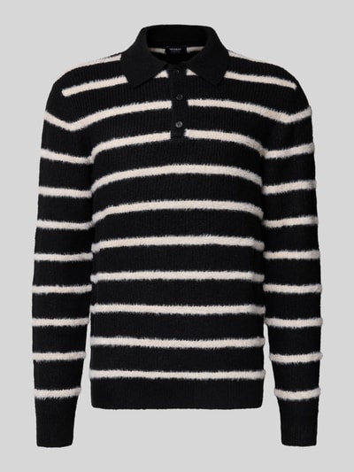 MCNEAL Gebreide pullover met kentkraag Zwart - 2