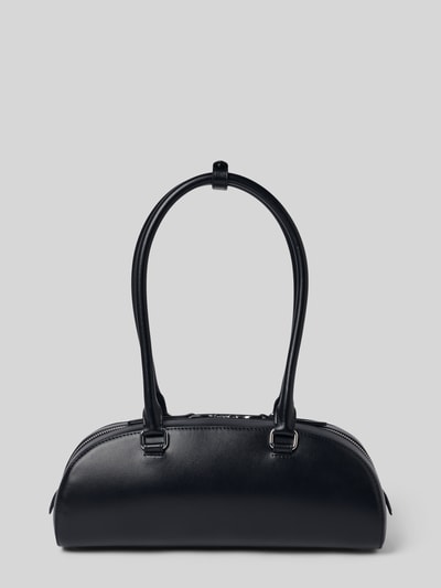 Produktfoto, Shoulder Bag aus echtem Rindsleder von Diesel, schwarz, glatte Oberfläche, schmale Schulterriemen, Logo-Detail, 32x15x11 cm