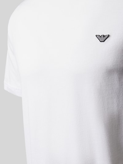 Emporio Armani T-Shirt mit Label-Patch Weiss 2
