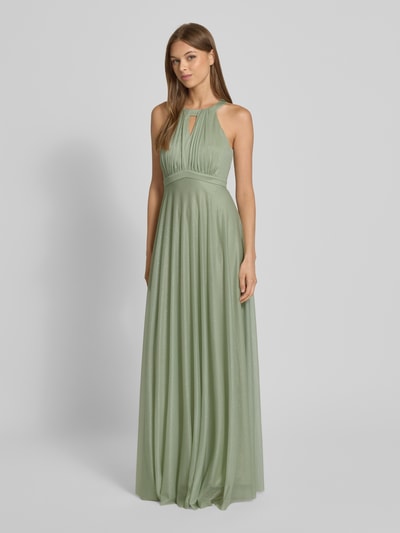 Jake*s Cocktail Abendkleid mit Schlüsselloch-Ausschnitt Lind Melange 1