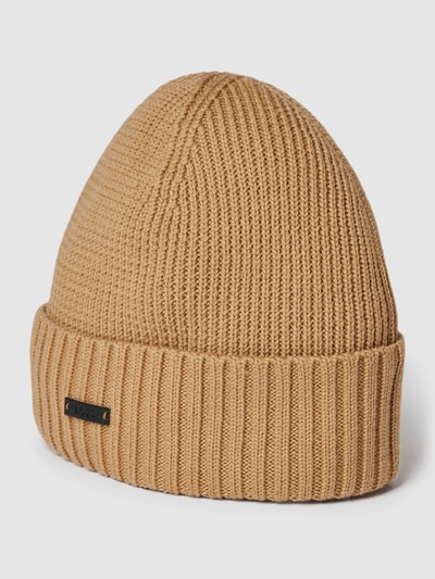 BOSS Beanie mit Label-Applikation Modell 'Fati' Beige 1