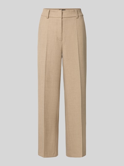 Produktfoto, sandfarbene Regular Fit Chino mit Viskose-Woll-Anteil Modell 'CALIFORNIA' von CAMBIO, Damen Chino, glatte Textur