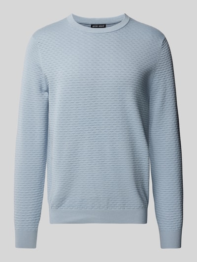 Antony Morato Strickpullover mit gerippten Abschlüssen Hellblau 1