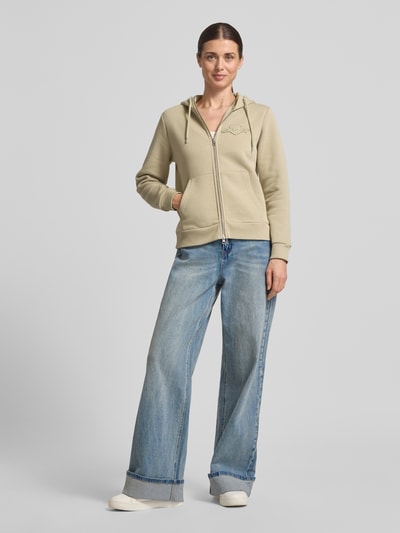 GANT Sweatjacke mit Zweiwege-Reißverschluss und Label-Stitching Sand 1