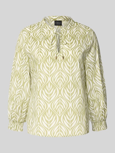 s.Oliver BLACK LABEL Regular fit blouseshirt van puur katoen Groen - 2