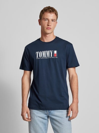 Tommy Jeans T-shirt z nadrukiem z logo Granatowy 4