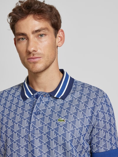 Lacoste Koszulka polo z detalem z logo Ciemnoniebieski 3