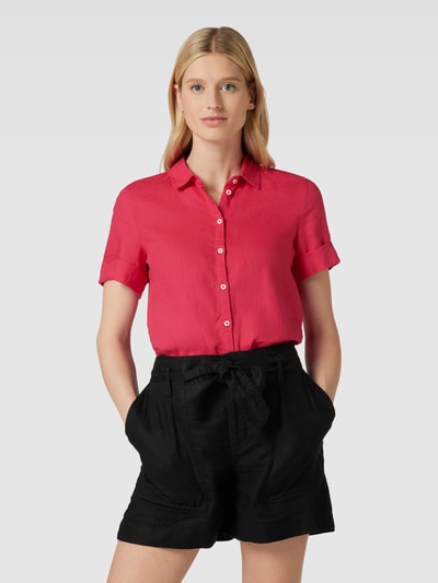 Marc O'Polo Hemdbluse aus Baumwoll-Leinen-Mix mit Kentkragen Pink 4