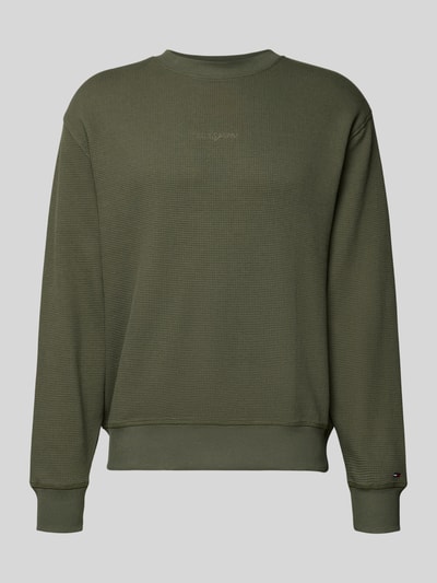 Tommy Jeans Regular Fit Sweatshirt mit Waffel-Struktur Dunkelgruen 2