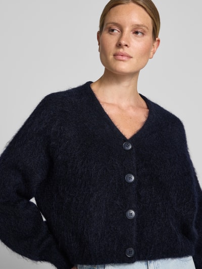 Gestuz Oversized Wolljacke mit Woll- und Mohair-Anteil Modell 'Debbie' Marine Melange 3