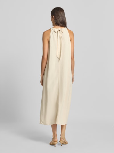 Someday Długa sukienka z mieszanki wiskozy i lnu model ‘Quise’ Piaskowy 5