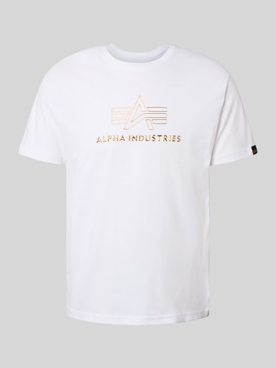 Alpha Industries T-Shirt mit Label-Print und Rundhalsausschnitt Weiss 2