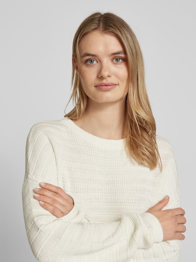 QS Strickpullover mit Rundhalsausschnitt Offwhite 3