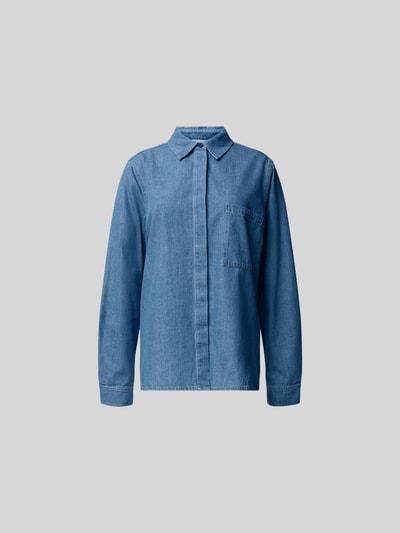 Juvia Hemdbluse mit Brusttasche Jeansblau 2