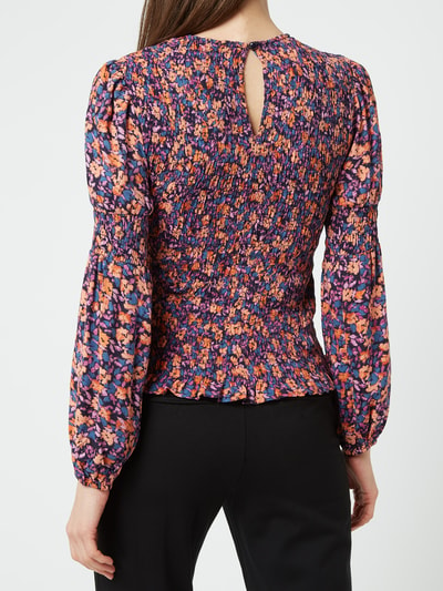 Pieces Blouseshirt met bloemenmotief, model 'Lubbie' Donkerblauw - 5