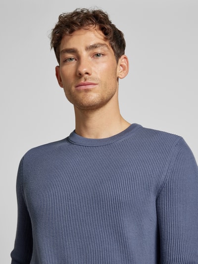 JAKE*S STUDIO MEN Gebreide pullover met ronde hals Rookblauw - 3