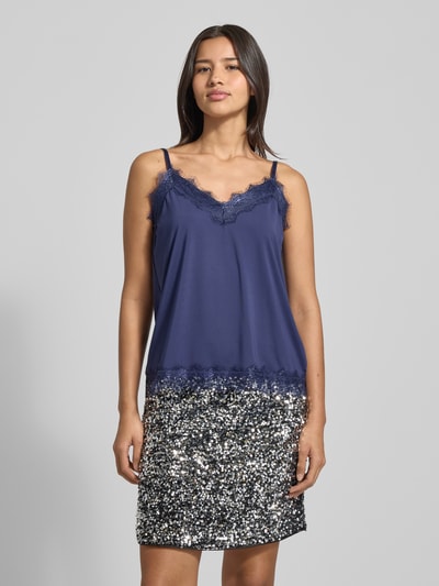 FREE/QUENT Top met bandjes en hartvormige hals, model 'BICCO' Blauw - 4