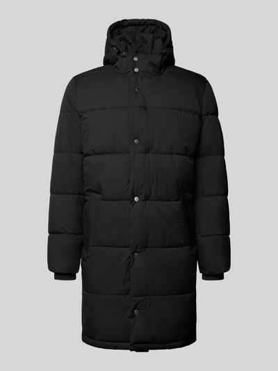 Christian Berg Men Steppmantel mit Kapuze und Eingrifftaschen Black 2