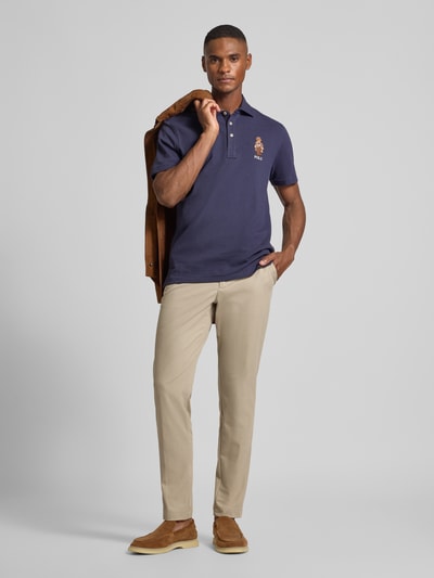 Polo Ralph Lauren Custom Slim Fit Poloshirt mit Stitching Rauchblau 1