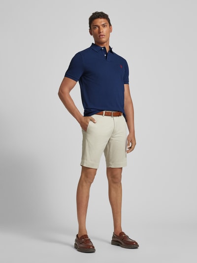 Polo Ralph Lauren Slim Fit Poloshirt mit Label-Stitching Marine 1