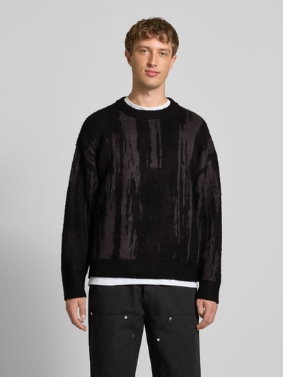Jack & Jones Sweter z dzianiny z prążkowanymi wykończeniami model ‘COVER’ Czarny 4