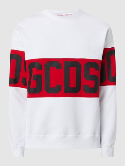 GCDS Sweatshirt mit Blockstreifen  Weiss 2