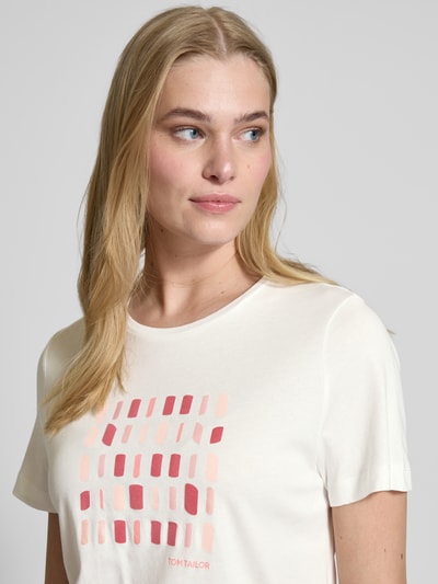 Tom Tailor Regular fit T-shirt van puur katoen Offwhite - 3