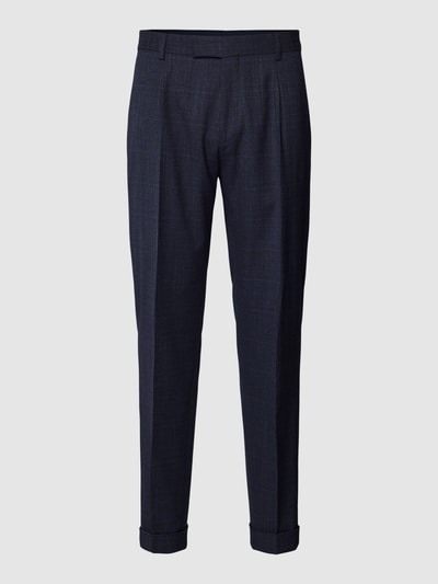 BOSS Pantalon met persplooien en achterzakken, model 'Louis' Marineblauw - 2