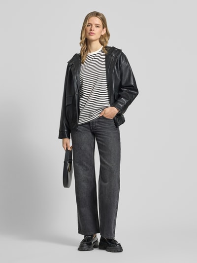 PIECES Regular Fit Langarmshirt aus Baumwoll-Mix Modell 'ADIE' Black 1