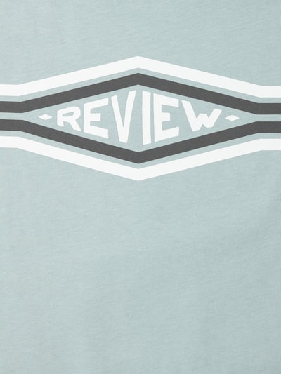 Review Boxy Fit T-Shirt mit Logo-Print  Rauchblau 2