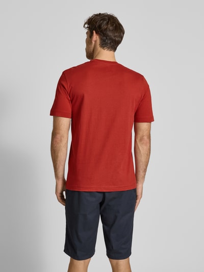 Tom Tailor Regular Fit T-Shirt aus reiner Baumwolle Dunkelrot 5
