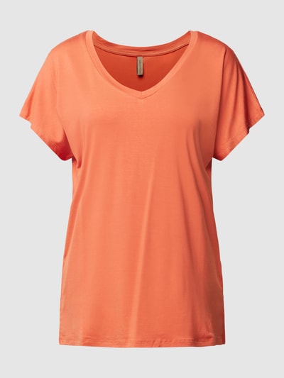 Soyaconcept T-Shirt mit V-Ausschnitt Modell 'Marica' Orange 2