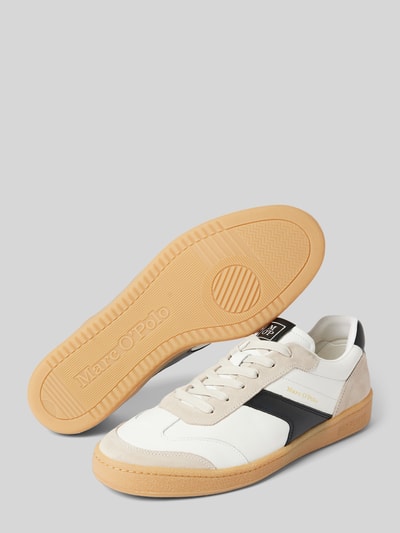 Marc O'Polo Low Top Sneaker aus edlem Rindsleder mit Veloursleder kombiniert Weiss 4