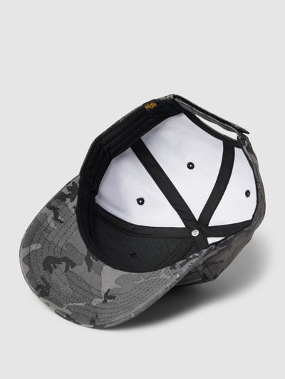 Alpha Industries Baseballpet met camouflagemotief, model 'VLC' Zwart - 2