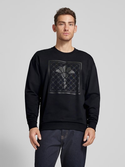 JOOP! Collection Sweatshirt met motiefprint en ronde hals Zwart - 4