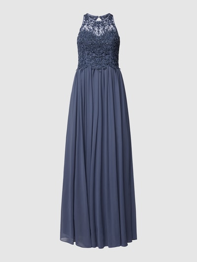 Laona Abendkleid mit Ziersteinbesatz Rauchblau 2