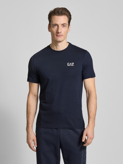 EA7 Emporio Armani T-shirt van puur katoen, model 'TRAIN CORE' Donkerblauw - 4