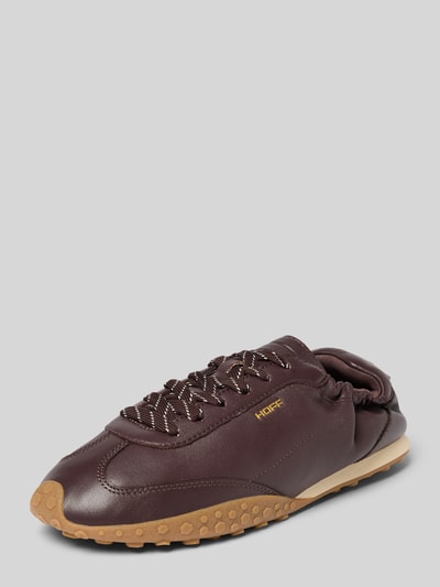 Produktfoto, Sneaker aus echtem Leder mit Logo-Detail Modell 'Bridge' von HOFF in Braun, abgerundete Passform, profilierte Sohle, gummierte Textur, Damen Sneaker, Absatzhöhe 1 cm, Schafthöhe 9 cm, Schaftweite 8 cm