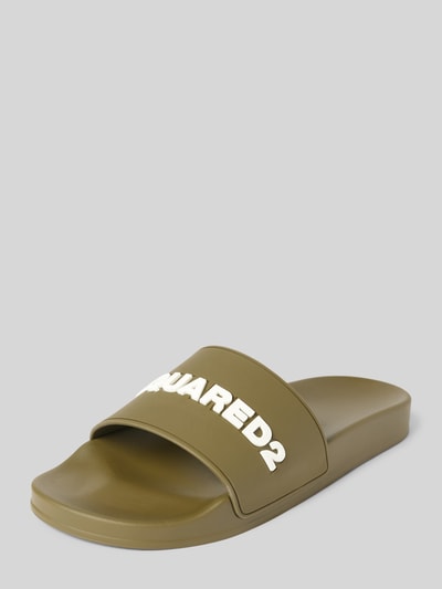 Dsquared2 Slides mit Label-Applikation Oliv 2