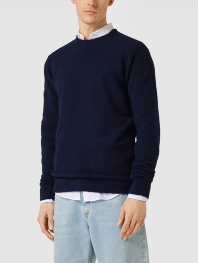Fynch-Hatton Strickpullover mit gerippten Abschlüssen Marineblau 4