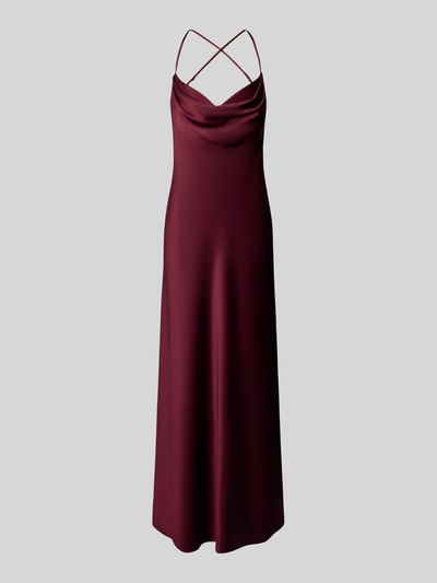 V.M. Abendkleid mit Wasserfall-Ausschnitt Bordeaux 2