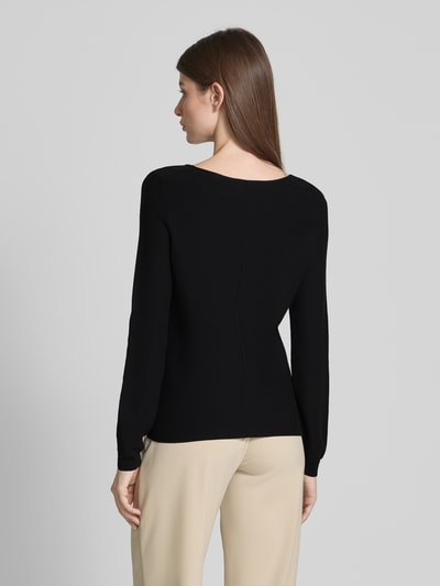 Christian Berg Woman Regular Fit Longsleeve aus reiner Baumwolle in Strick-Optik Black 5