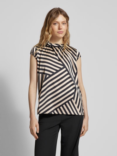 comma Blouse met opstaande kraag Zwart - 4