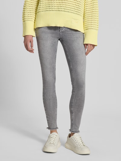 Only Skinny fit jeans met labelpatch Middengrijs gemêleerd - 4
