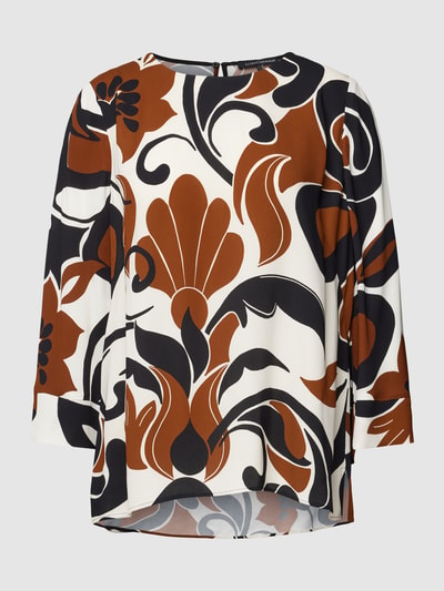 Luisa Cerano Blusenshirt aus Viskose mit Allover-Muster Offwhite 2